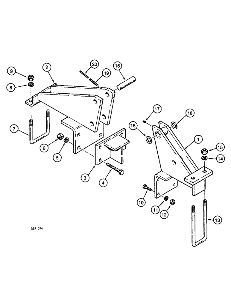 Схема запчастей Case IH 4900 - (9-34) - SECONDARY WING LIFT AND HINGES - FRONT, 44 FOOT (13.5 M) (09) - CHASSIS/ATTACHMENTS