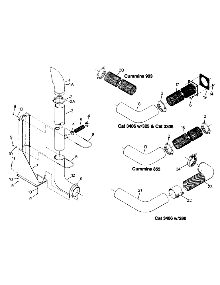 Схема запчастей Case IH ST220 - (04-15) - EXHAUST SYSTEM, ALL EXCEPT ST 220 (04) - Drive Train