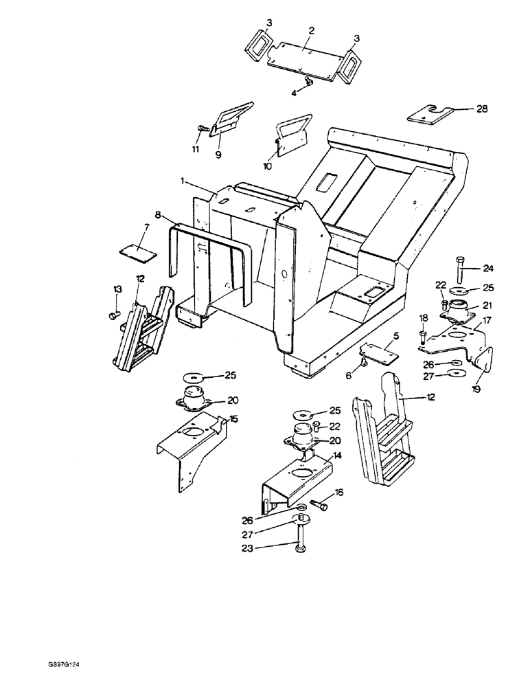 Схема запчастей Case IH 1210 - (9-080) - CAB FLOOR AND MOUNTING, 1210Q, 1210Q FOUR-WHEEL DRIVE AND 1212Q TRACTORS FOR EUROPE ONLY (09) - CHASSIS/ATTACHMENTS