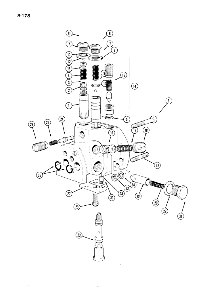 Схема запчастей Case IH 1194 - (8-178) - CONTROL VALVE (08) - HYDRAULICS