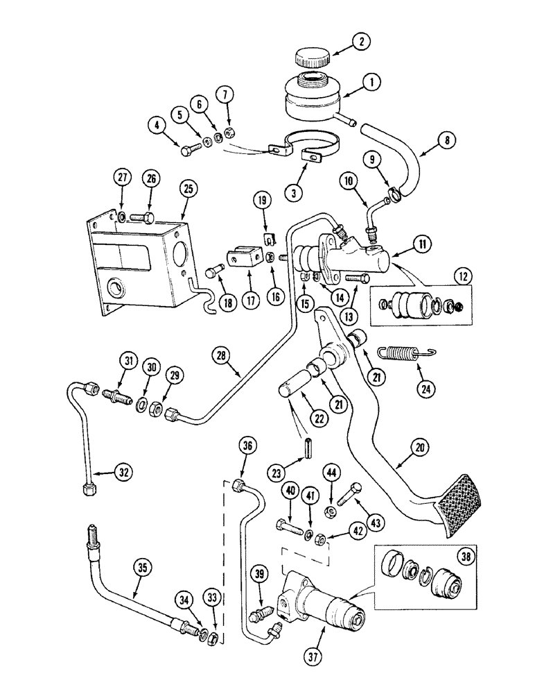 Схема запчастей Case IH 1594 - (6-156) - TRANSMISSION CLUTCH RELEASE MECHANISM, TRACTORS WITH CAB (06) - POWER TRAIN