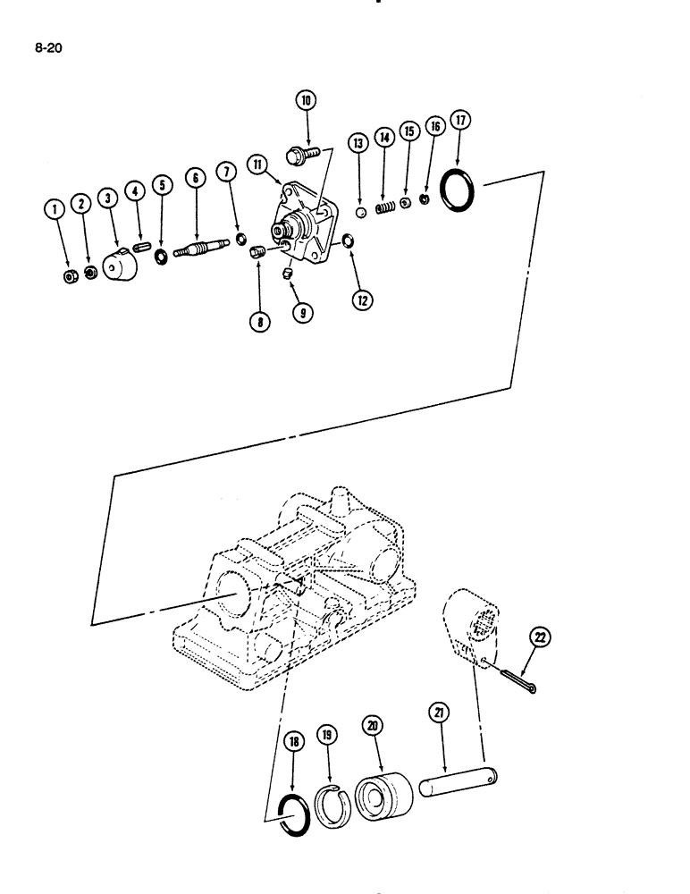 Схема запчастей Case IH 235 - (8-20) - HITCH SYSTEM, PISTON (08) - HYDRAULICS