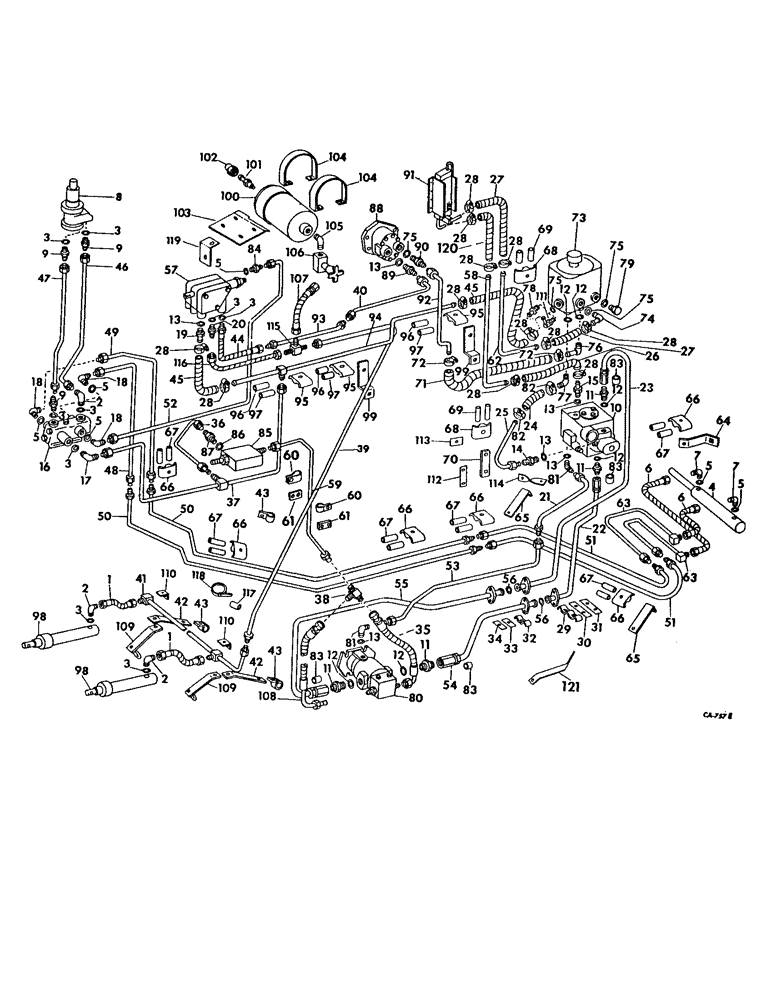 Схема запчастей Case IH 715 - (10-05) - HYDRAULICS, HYDRAULIC DIAGRAM, HYDROSTATIC DRIVE (07) - HYDRAULICS