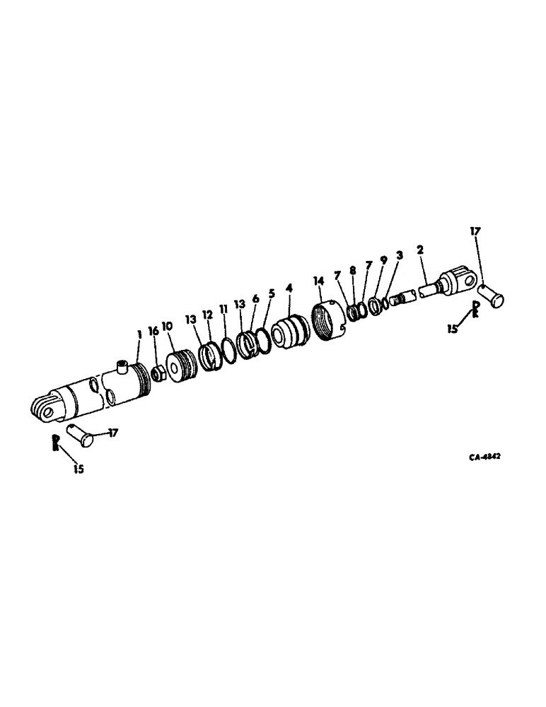 Схема запчастей Case IH 480 - (S-18) - HYDRAULIC CYLINDER, 3-1/2 X 16 IN., DOUBLE ACTING, WELDED 