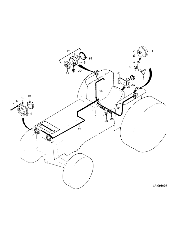 Схема запчастей Case IH 385 - (08-10) - ELECTRICAL, TRACTOR LIGHTING AND CONNECTIONS, TRACTORS WITH CROWN TYPE FENDERS (06) - ELECTRICAL