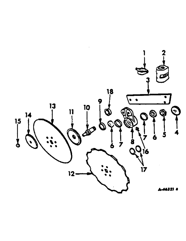 Схема запчастей Case IH 641 - (AD-06) - ROLLING COLTER, SHEAR BOLT, PRECISION BEARING SINGLE ARM 