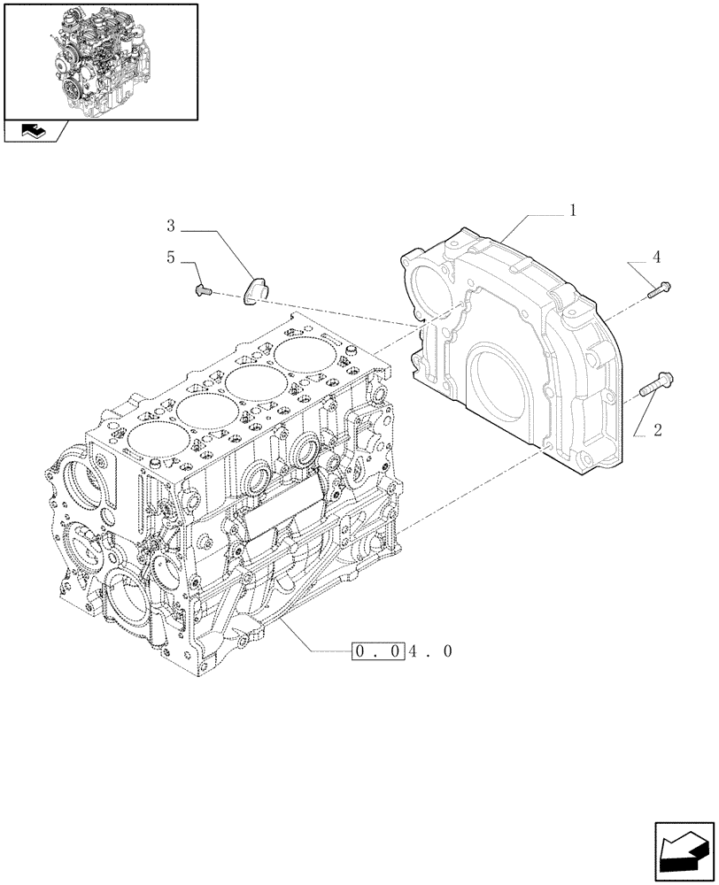 Схема запчастей Case IH FARMALL 85N - (0.04.3[02]) - FLYWHEEL CASE (01) - ENGINE