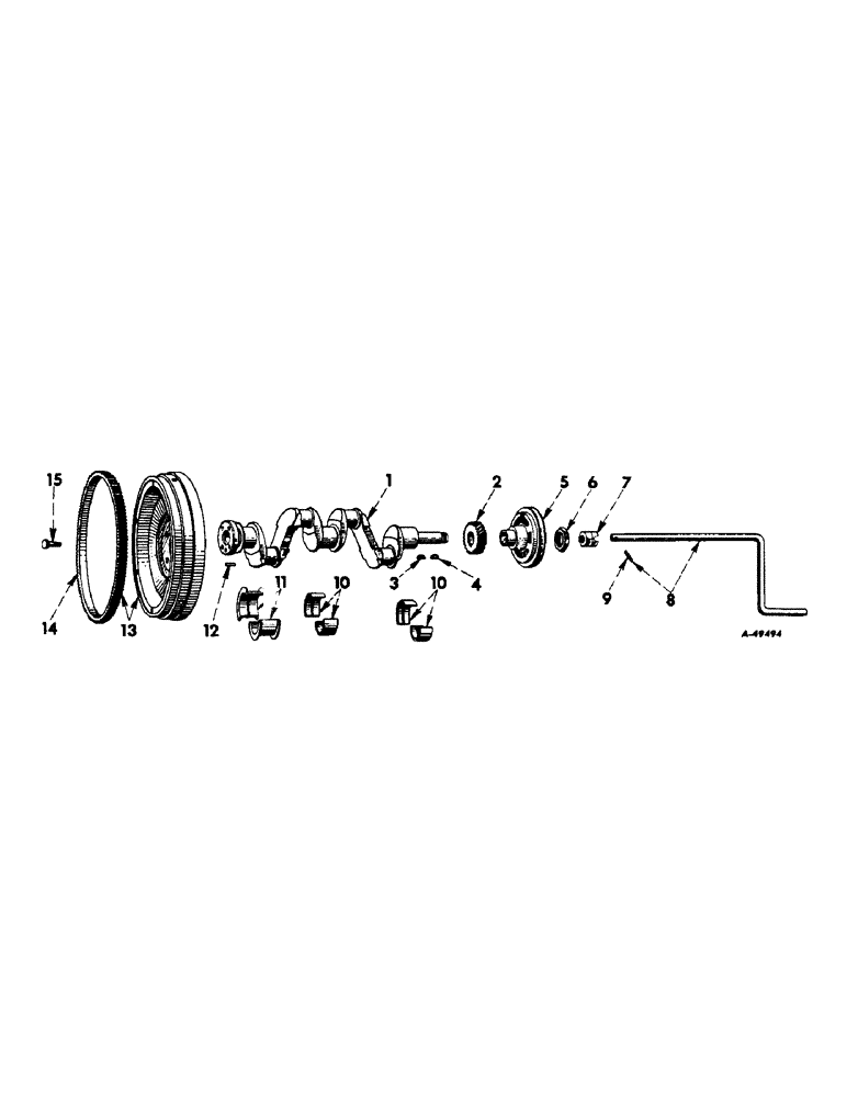 Схема запчастей Case IH 340 - (018) - CARBURETED ENGINE, CRANKSHAFT (01) - ENGINE