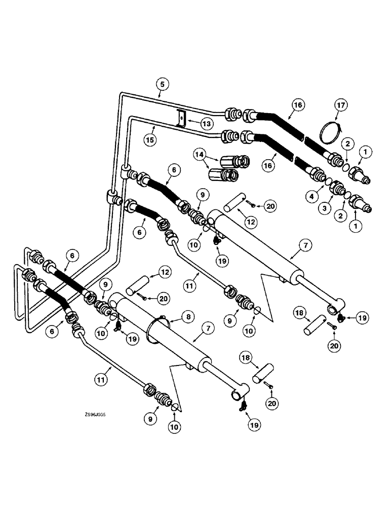 Схема запчастей Case IH 2350 - (3-34) - BOOM LIFT HYDRAULIC SYSTEM 