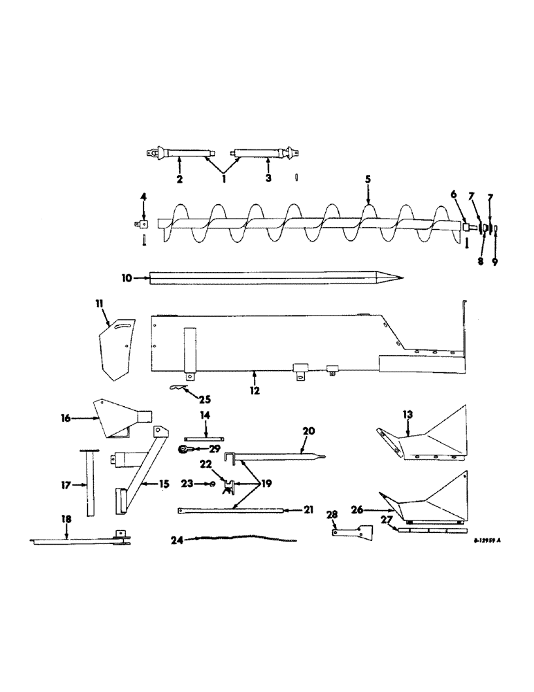 Схема запчастей Case IH 105 - (A-03) - AUGER FEED UNIT 