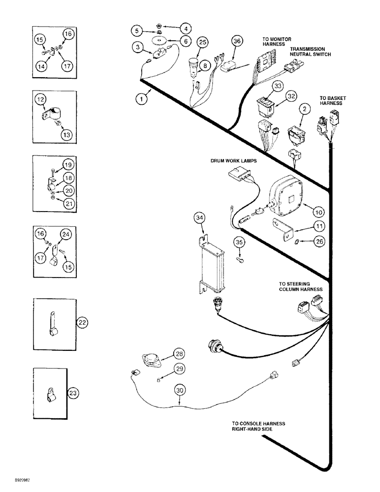 Схема запчастей Case IH 2022 - (4-22) - CONSOLE HARNESS, LEFT-HAND SIDE (06) - ELECTRICAL SYSTEMS