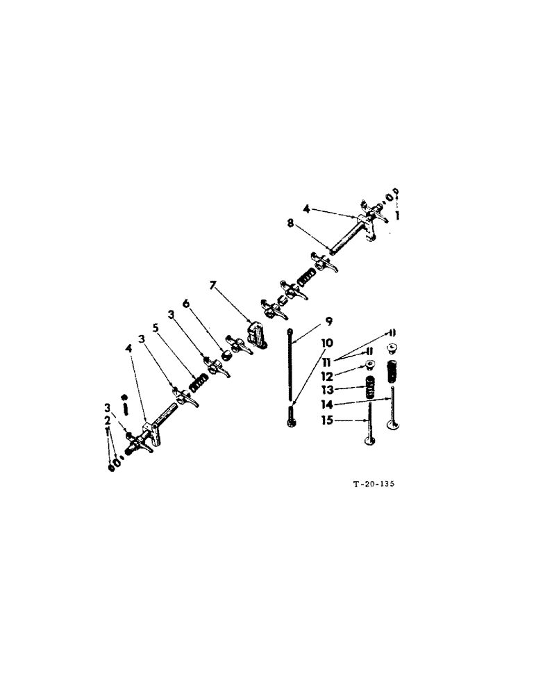 Схема запчастей Case IH 201 - (A-021) - VALVE, LEVERS, PUSH ROD AND TAPPET (10) - ENGINE