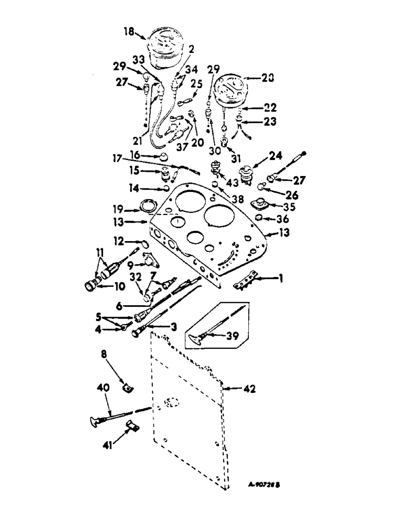 Схема запчастей Case IH 2544 - (H-04) - CONTROLS, ENGINE CONTROLS AND INSTRUMENTS, INTERNATIONAL TRACTORS Controls