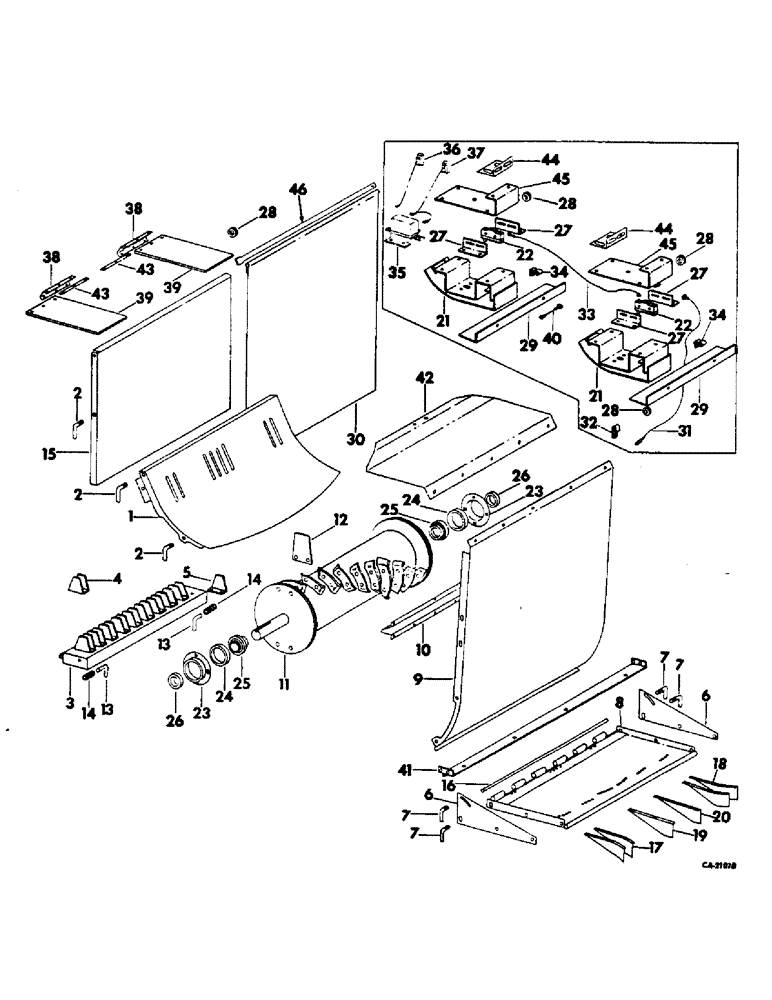 Схема запчастей Case IH 815 - (R-64) - SEPARATOR, STRAW CHOPPER ROTOR AND DEFLECTORS, SERIAL NO. 3784 AND ABOVE Separation