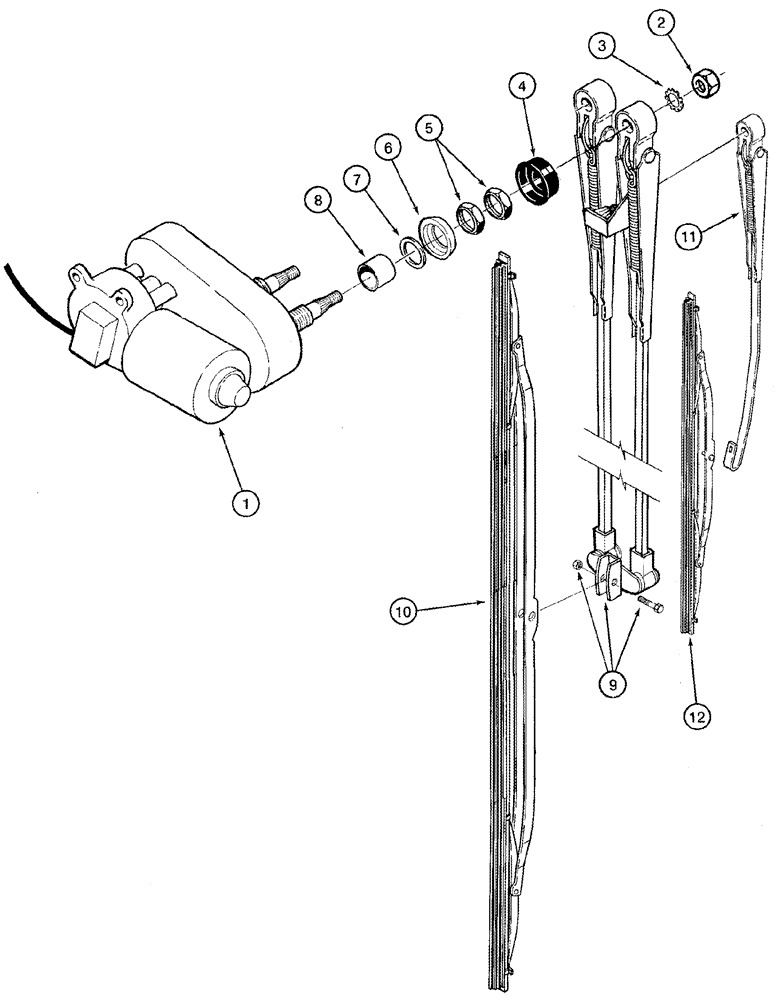 Схема запчастей Case IH 2555 - (04-28) - WINDSHIELD WIPER - DOUBLE BLADE (06) - ELECTRICAL SYSTEMS