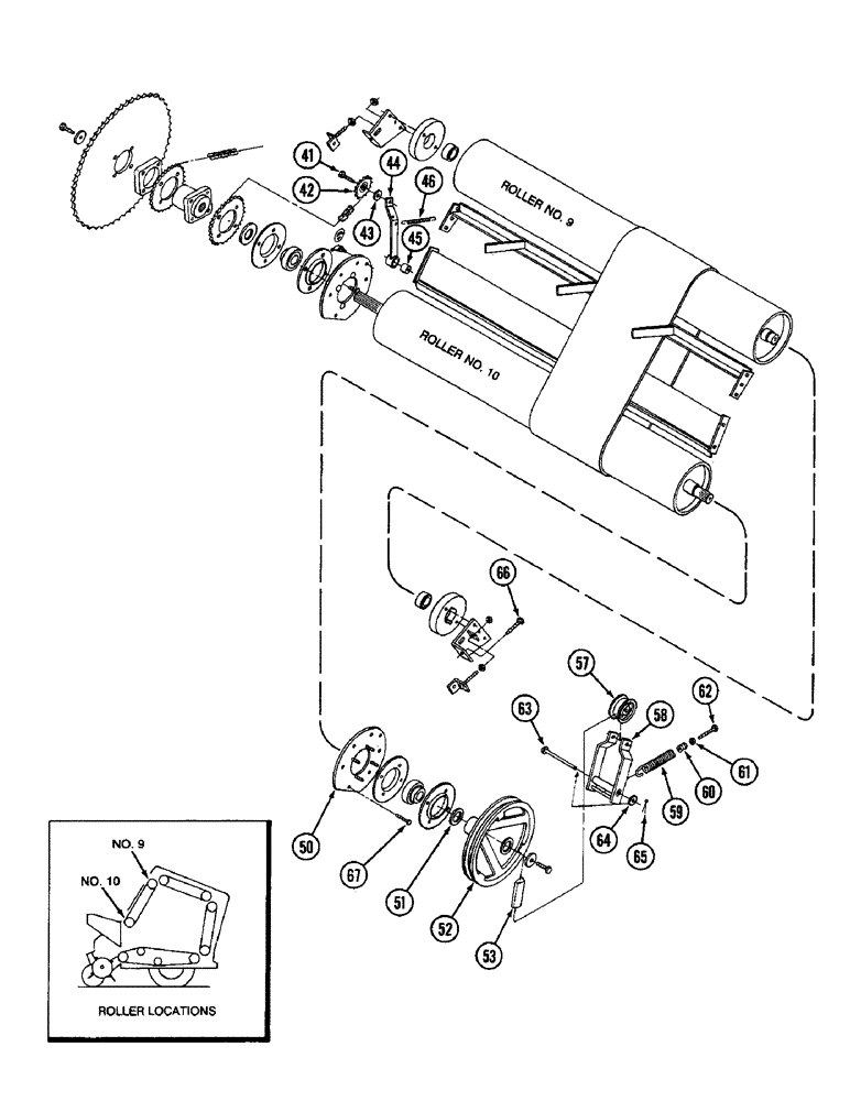 Схема запчастей Case IH 3440 - (50) - BELTS AND ROLLER ASSEMBLIES 9 AND 10, CONTINUED 