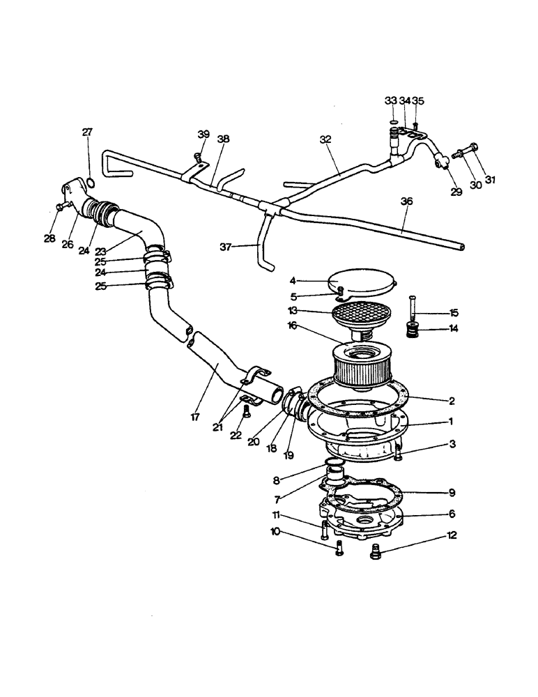 Схема запчастей Case IH 1210 - (E04) - SELECTAMATIC HYDRAULIC SYSTEM, OIL FILTER AND LOW-PRESSURE PIPES, 1210 TRACTORS, UP TO S/N 730828 (07) - HYDRAULIC SYSTEM