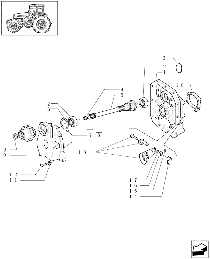 Схема запчастей Case IH JX1070U - (1.80.1/11[01]) - (VAR.817) POWER TAKE-OFF 540-750-1000 R/M - SHAFT, GEARS, FORK (07) - HYDRAULIC SYSTEM