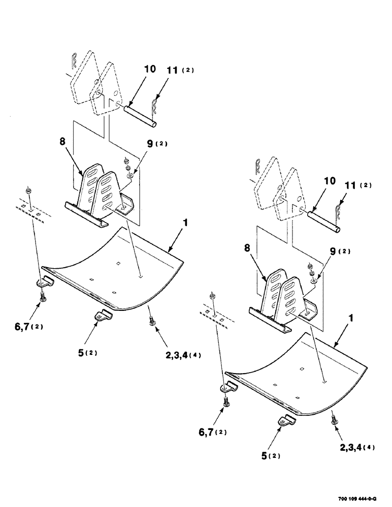 Схема запчастей Case IH SC414 - (7-54) - SKID SHOES AND MOUNTING ASSEMBLIES (14 FOOT) (09) - CHASSIS