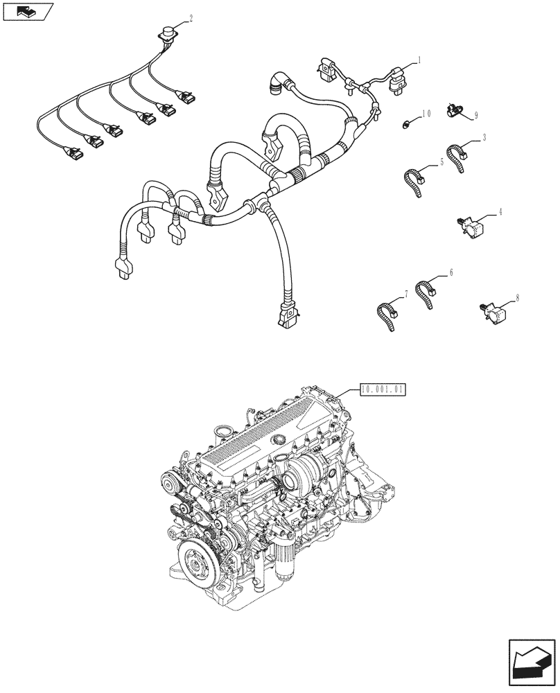 Схема запчастей Case IH F3BFE613D A015 - (55.100.05) - MOTOR ELECTRIC INSTALLATION (504091649-5801465788) (55) - ELECTRICAL SYSTEMS