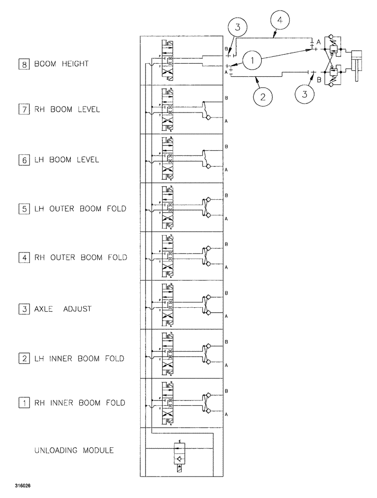 Схема запчастей Case IH SPX3200B - (098) - BOOM HEIGHT (78) - SPRAYING