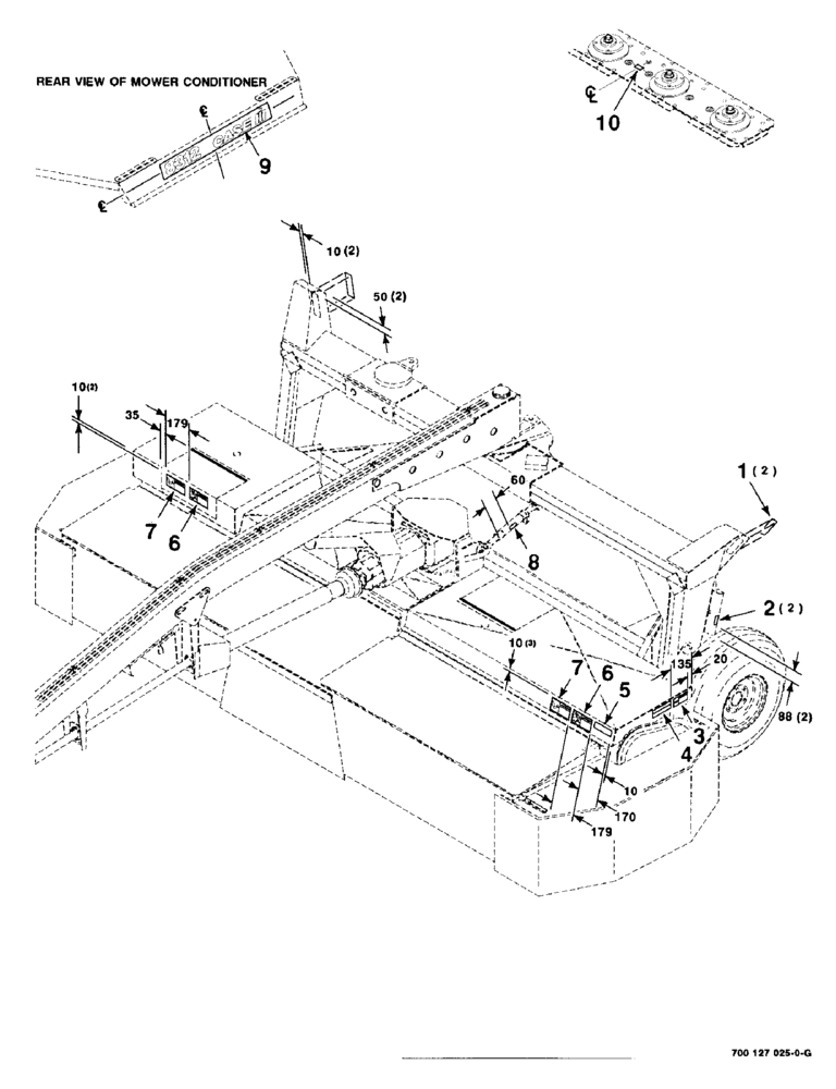 Схема запчастей Case IH 8312 - (9-10) - DECALS & LOCATION DIAGRAM, HEADER, S.N. CFH0085001 THRU CFH0084500, SN CFH0106001 THRU CFH0106528 (90) - PLATFORM, CAB, BODYWORK AND DECALS