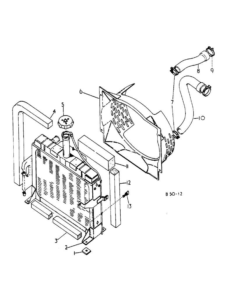 Схема запчастей Case IH 385 - (00B14) - RADIATOR AND CONNECTIONS Cooling