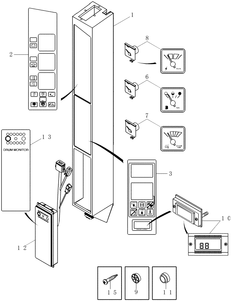 Схема запчастей Case IH 420 - (04-14) - INSTRUMENT PANEL ASSY (06) - ELECTRICAL SYSTEMS