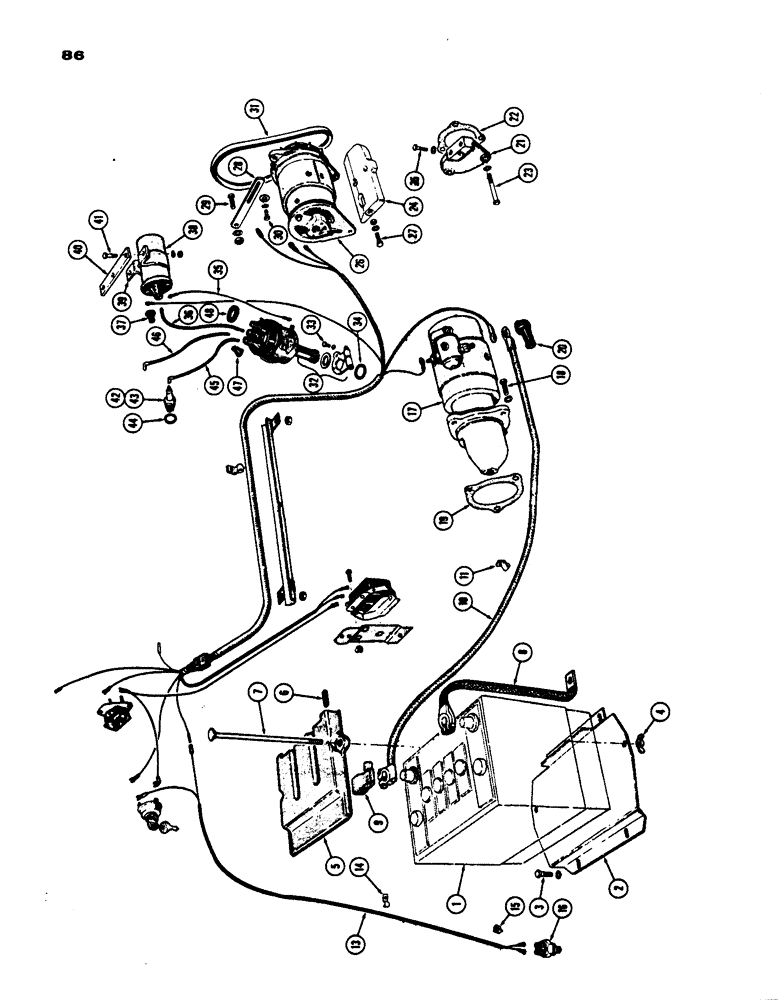 Схема запчастей Case IH 530 - (086) - ELECTRICAL SYSTEM, PRIOR TO S/N 8262800, 530 MODEL, 159 SPARK IGNITION ENGINE (04) - ELECTRICAL SYSTEMS