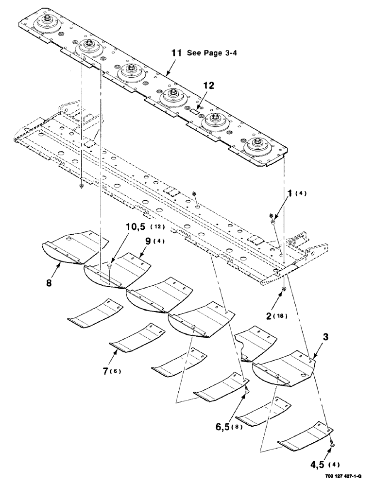 Схема запчастей Case IH 8309 - (3-02) - CUTTER BAR, ROCK GUARD AND SKID SHOE ASSEMBLY (58) - ATTACHMENTS/HEADERS