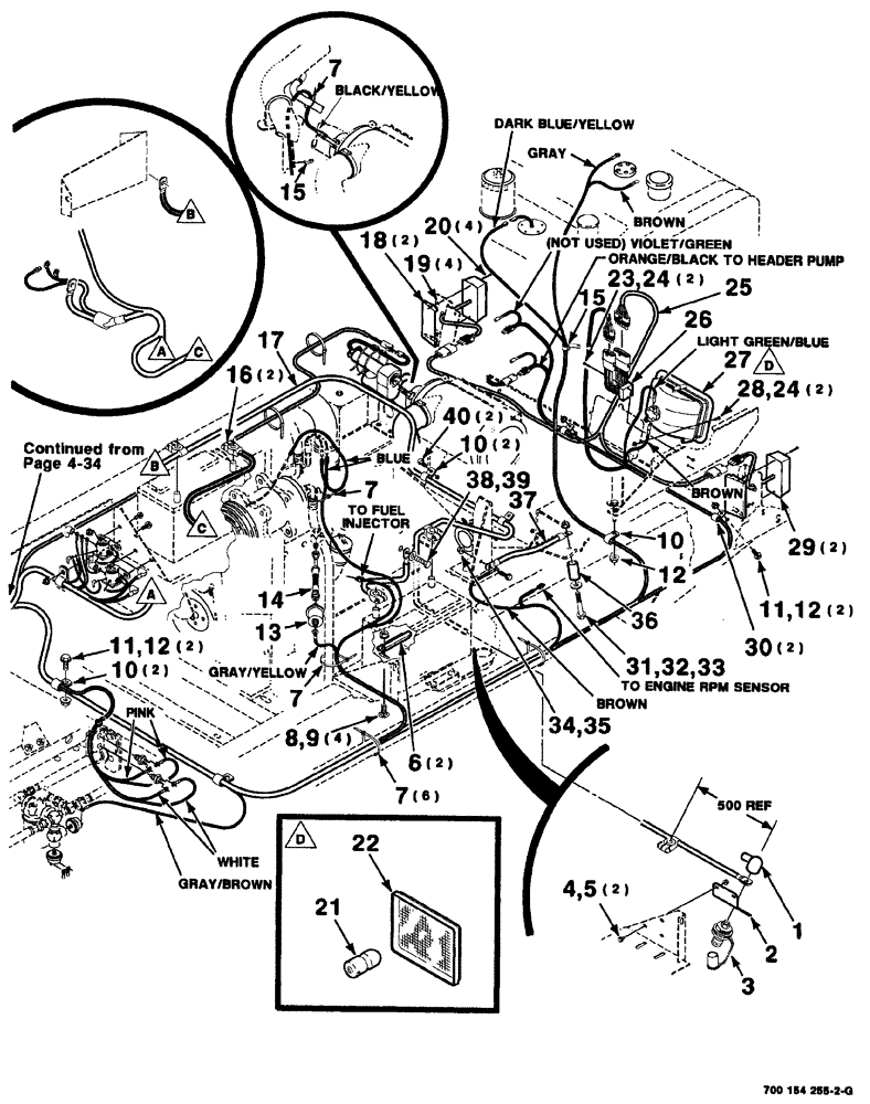 Схема запчастей Case IH 8880 - (04-038) - ENGINE WIRING ASSEMBLY - REAR (8880HP) (55) - ELECTRICAL SYSTEMS