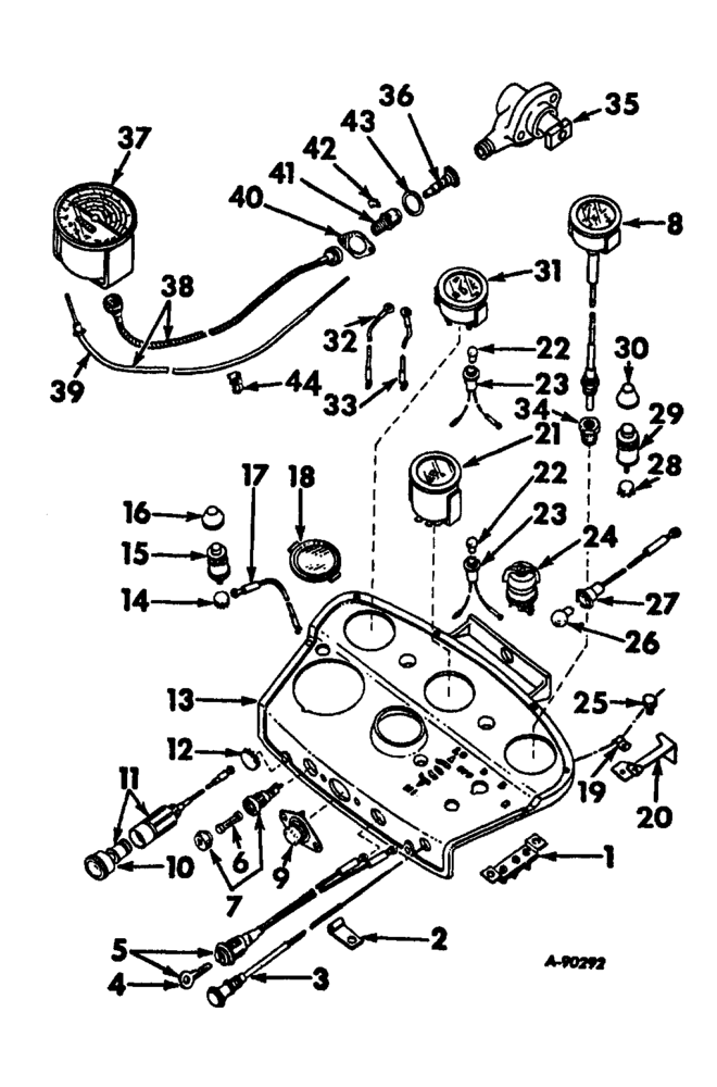 Схема запчастей Case IH 2444 - (H-02) - CONTROLS, ENGINE CONTROLS AND INSTRUMENTS Controls