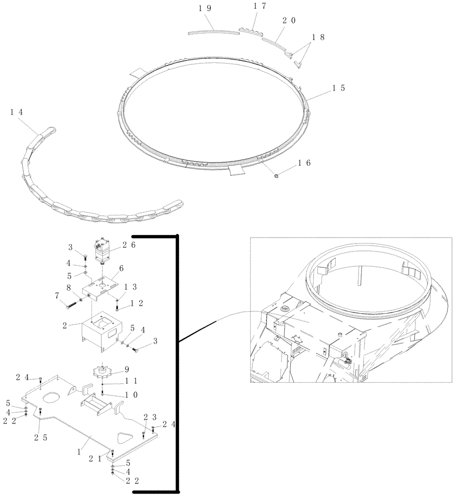 Схема запчастей Case IH 7000 - (A07.03[01]) - Primary Extractor Hood Hydraulic Slew (74) - CLEANING