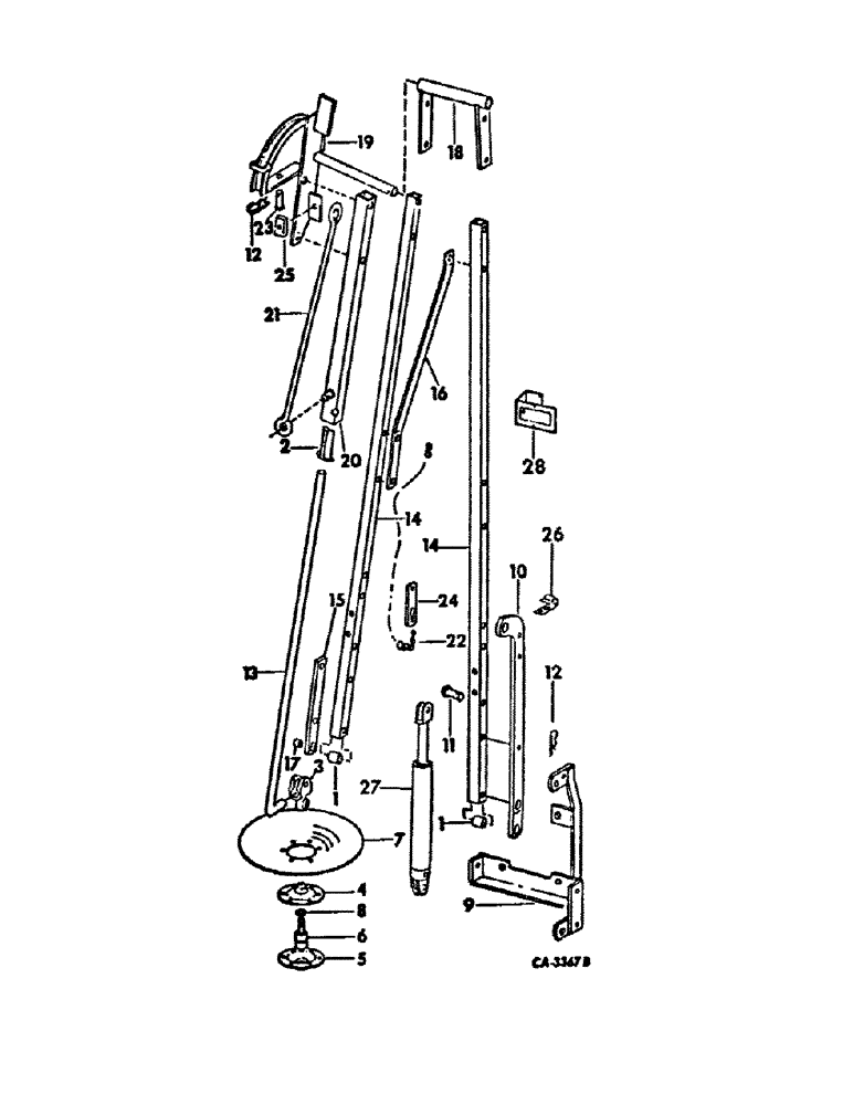 Схема запчастей Case IH 92 - (D-42) - HYDRAULIC MARKER ATTACHMENT, FOR 6 ROW WIDE AND 8 ROW NARROW 