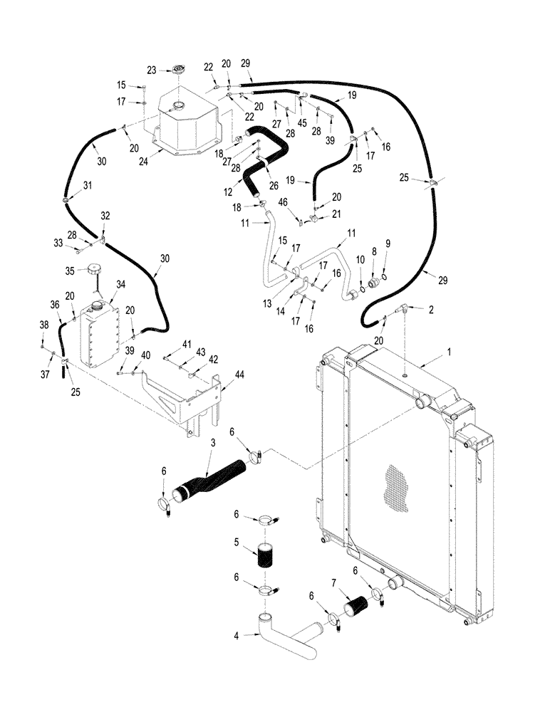 Схема запчастей Case IH STX480 - (02-02) - RADIATOR AND HOSES, STX & STEIGER 480 / 530 (02) - ENGINE