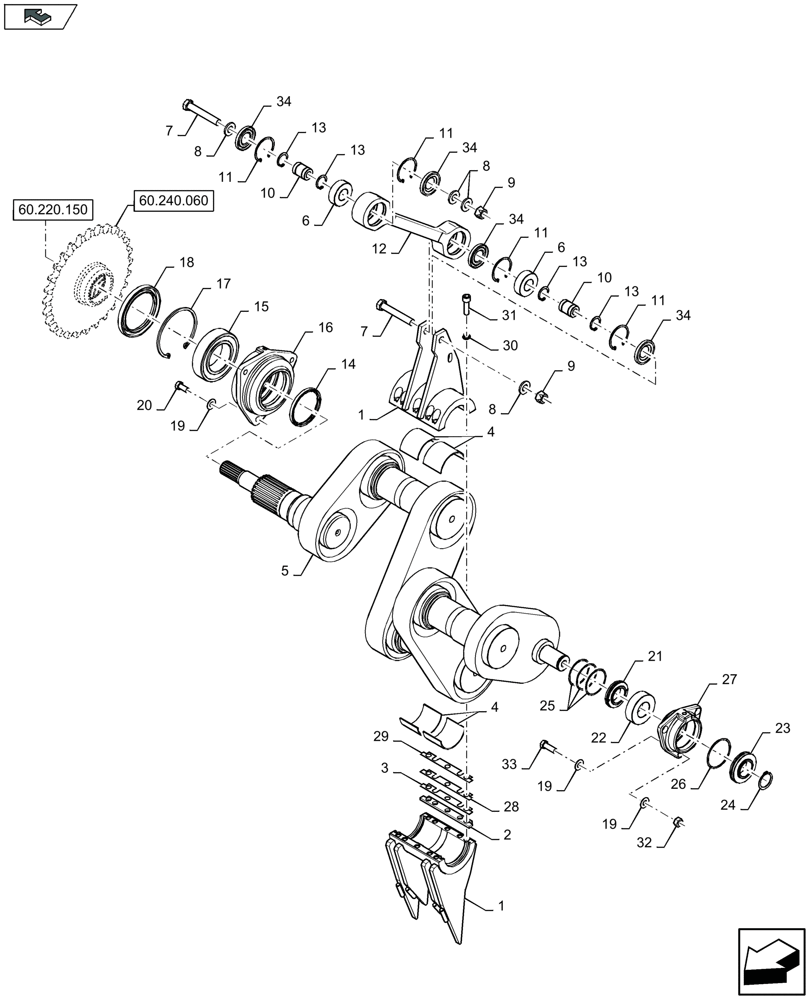 Схема запчастей Case IH LB324P - (60.240.020) - PACKER (60) - PRODUCT FEEDING