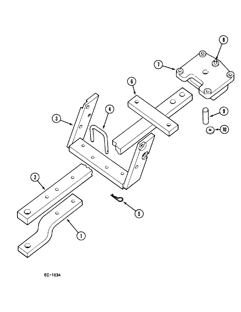 Схема запчастей Case IH 248 - (9-806) - SWINGING DRAWBAR (09) - CHASSIS