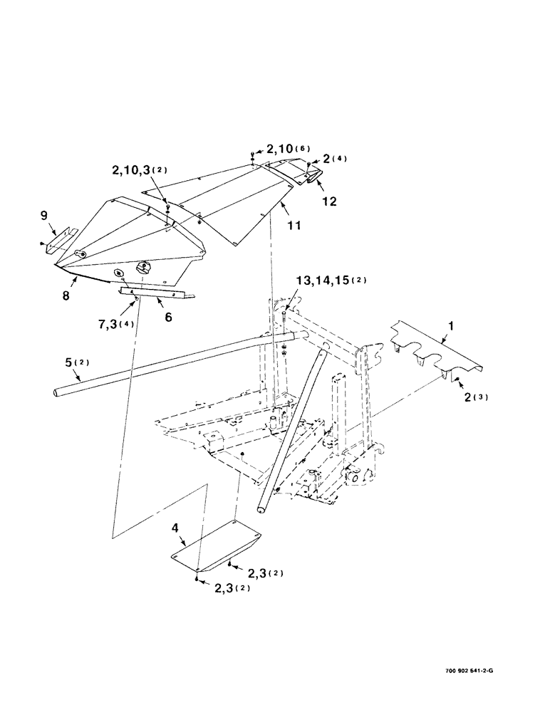 Схема запчастей Case IH 8750 - (7-08) - CENTER SHIELDS ASSEMBLY, 38 INCH ROW (58) - ATTACHMENTS/HEADERS