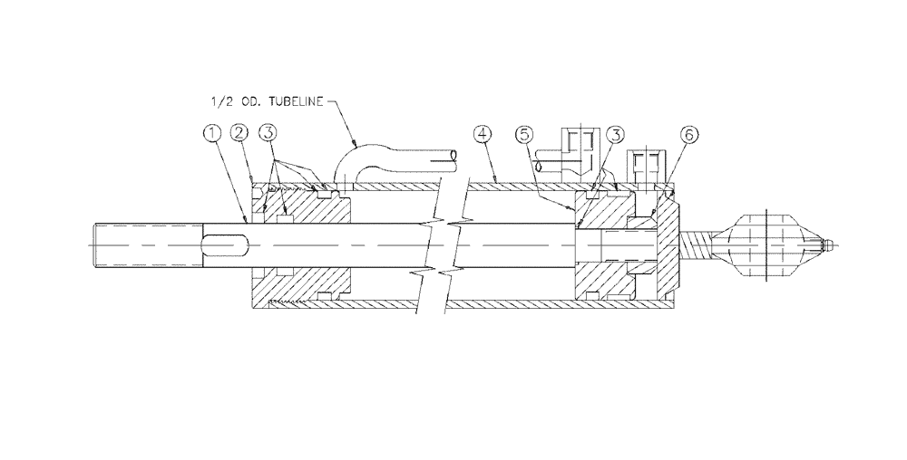 Схема запчастей Case IH 438 - (12-005) - CYLINDER, 2.5 X 10, SAE PORTS Hydraulic Components