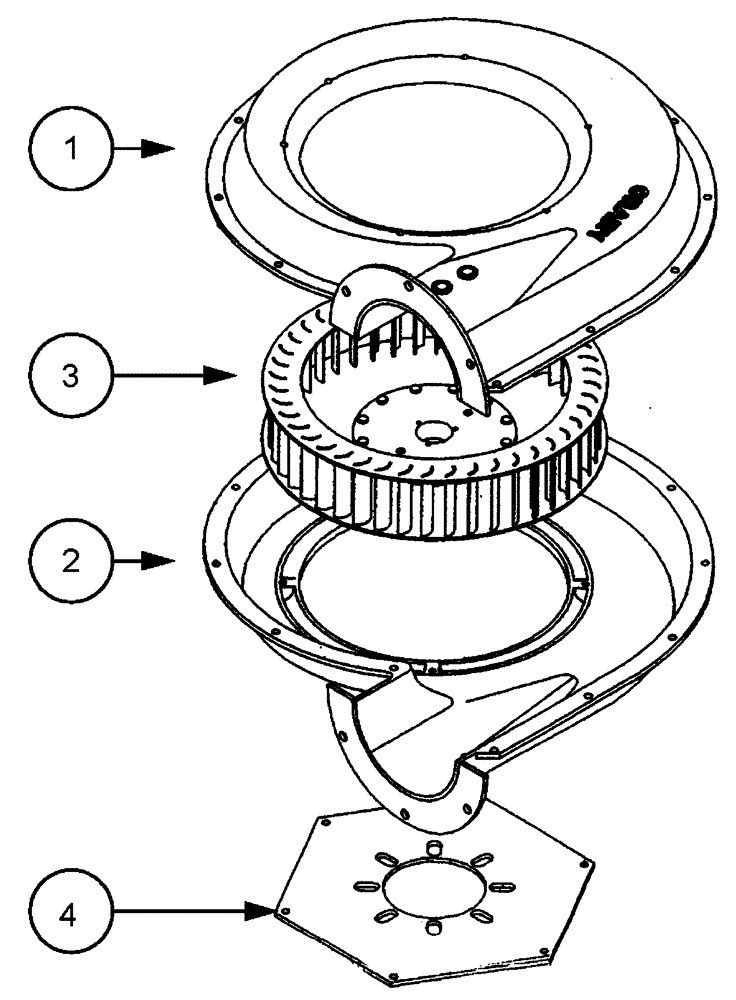 Схема запчастей Case IH 437 - (01-013) - FAN, HP, 6 INCH, CCW Basic Unit