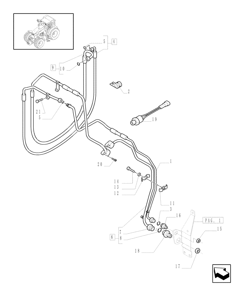 Схема запчастей Case IH MXU115 - (1.94.3/01[03]) - (VAR.435-437/1-608-612) AIR CONDITIONING SYSTEM PIPES - C5332 (10) - OPERATORS PLATFORM/CAB