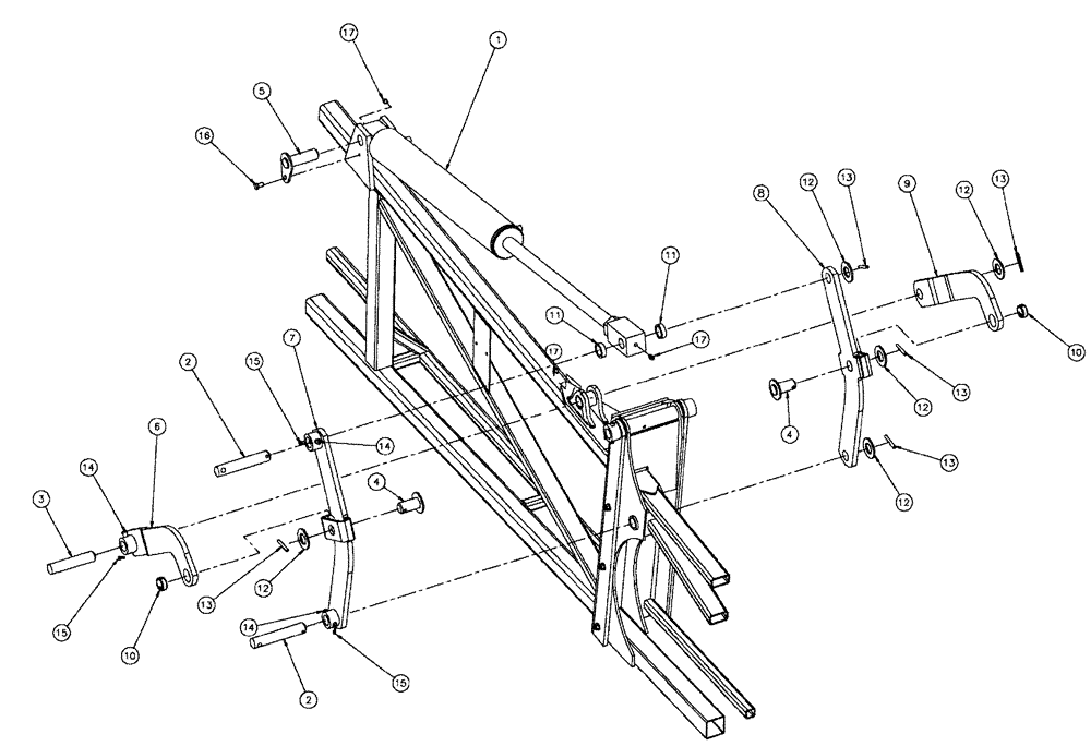 Схема запчастей Case IH SPX3200 - (08-021) - HINGE ASSEMBLY, RH (09) - BOOMS