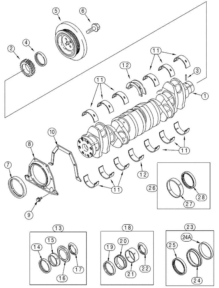 Схема запчастей Case IH SPX3200 - (03-020) - CRANKSHAFT (01) - ENGINE