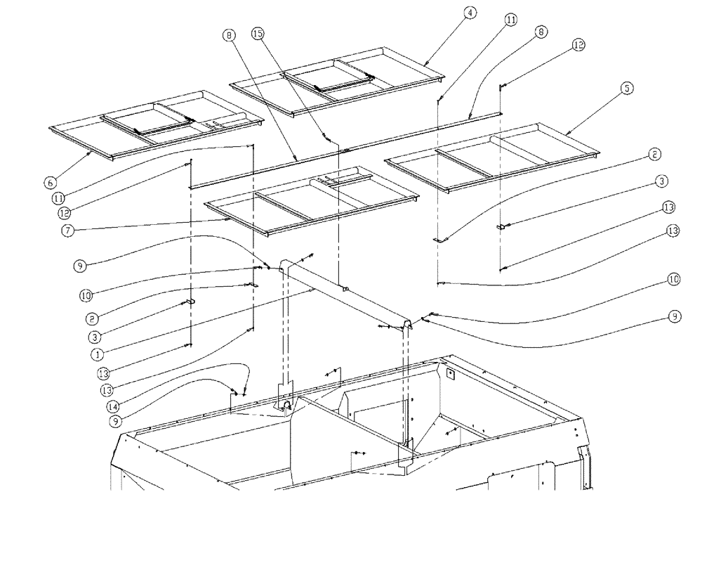 Схема запчастей Case IH 438 - (01-003) - MAIN BOX SCREEN GROUP Basic Unit