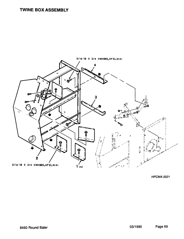 Схема запчастей Case IH 8460 - (069) - TWINE BOX ASSEMBLY (12) - MAIN FRAME