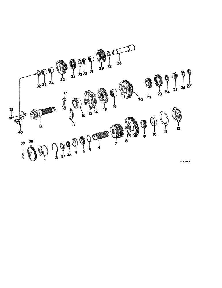 Схема запчастей Case IH 1456 - (07-04) - DRIVE TRAIN, RANGE TRANSMISSION, IN REAR FRAME (04) - Drive Train