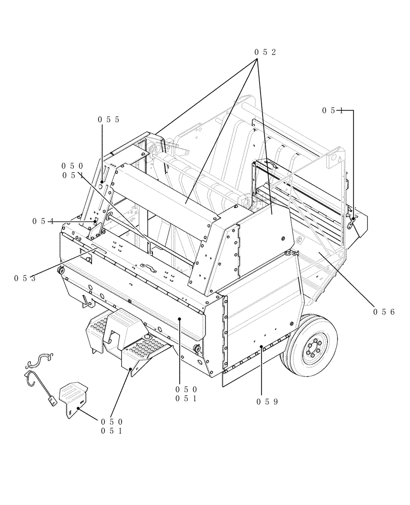 Схема запчастей Case IH RBX461 - (INDEX[9]) - PICTORIAL INDEX, SHIELDING ( 050 - 056) (00) - GENERAL & PICTORIAL INDEX