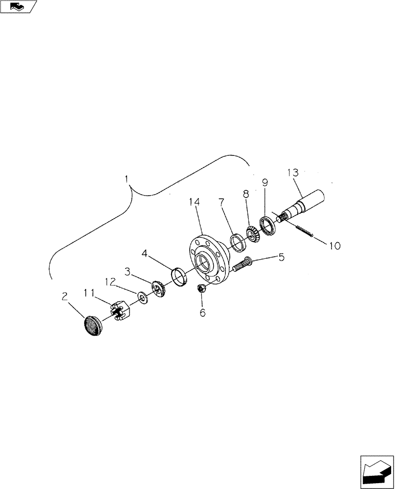 Схема запчастей Case IH 9000 - (44.100.01) - HUB & SPINDLE (44) - WHEELS