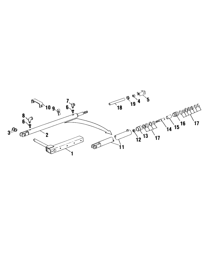 Схема запчастей Case IH FH100 - (022[2]) - HYDRAULIC CYLINDER, SPOUT CONTROL (35) - HYDRAULIC SYSTEMS