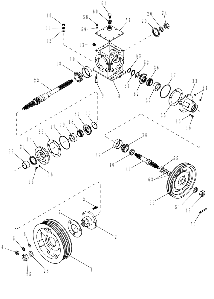 Схема запчастей Case IH 2388 - (09F-05) - STRAW CHOPPER - HOUSING, GEAR (19) - STRAW SPREADER & CHOPPER